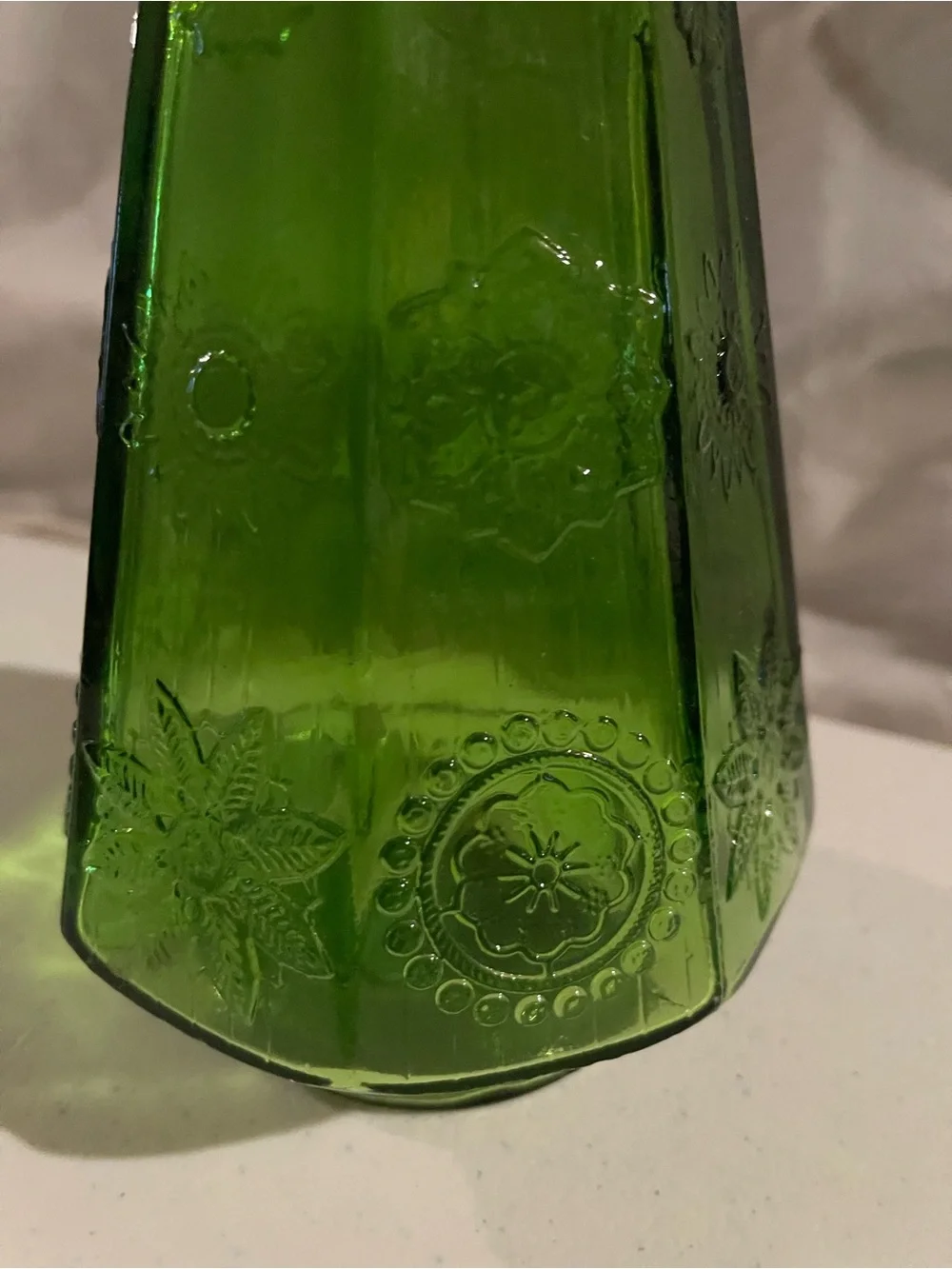 Wheaton green glass vase
